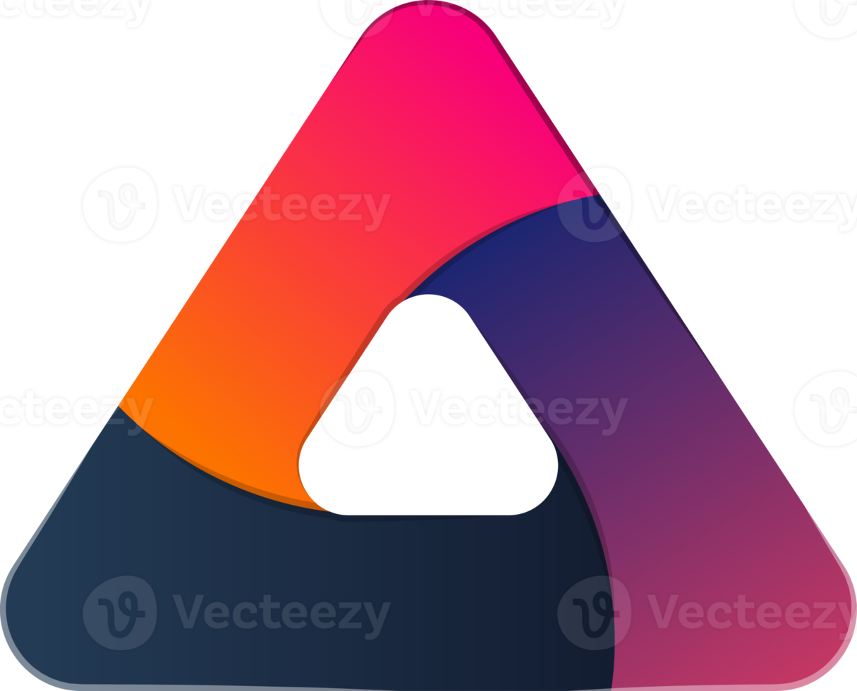 Abstract Triangle logo and play button in trendy and minimal style png