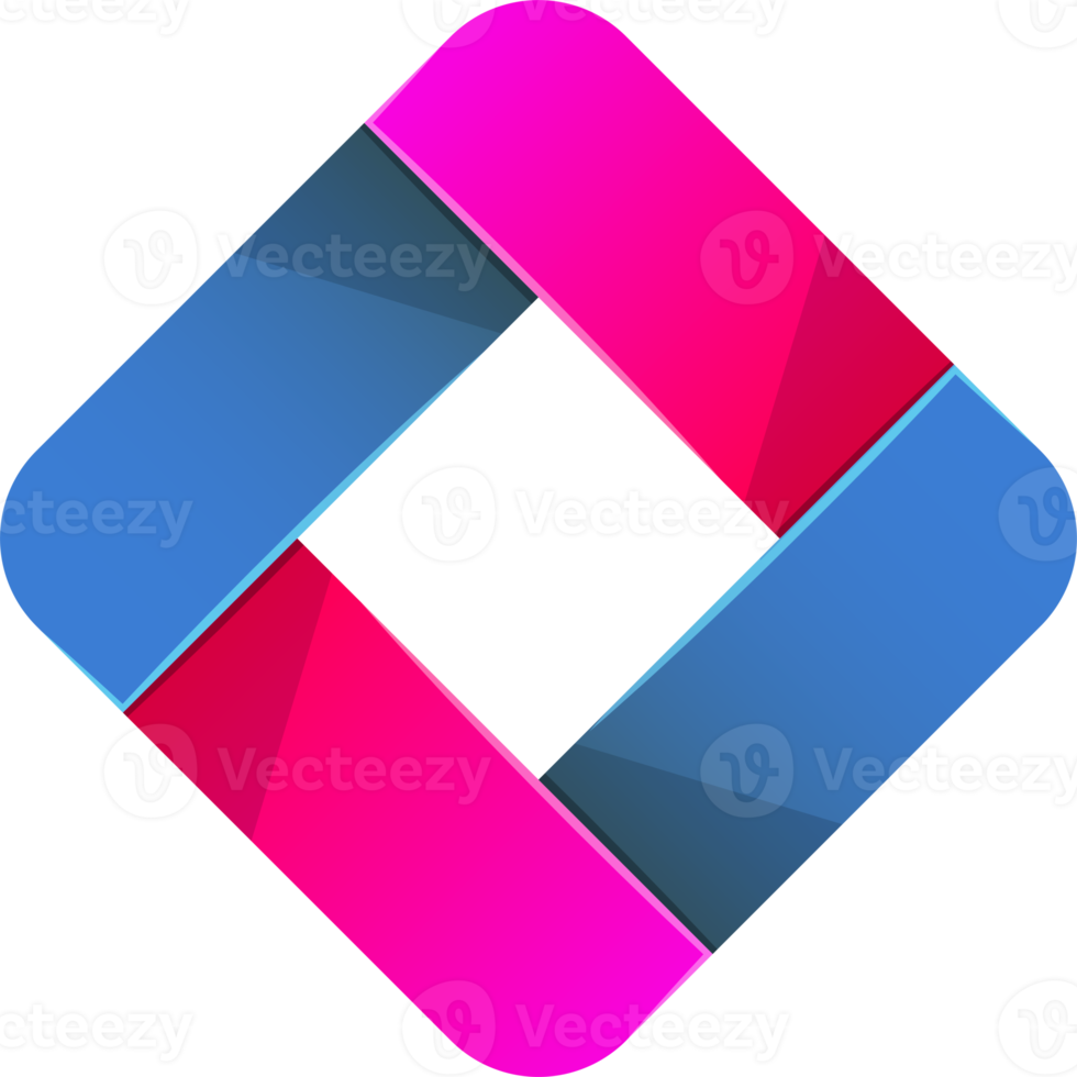 Abstract square logo illustration in trendy and minimal style png