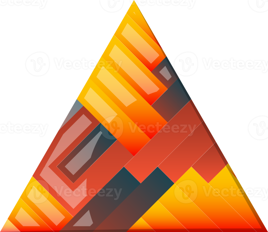 Abstract pyramid triangle logo illustration in trendy and minimal style png