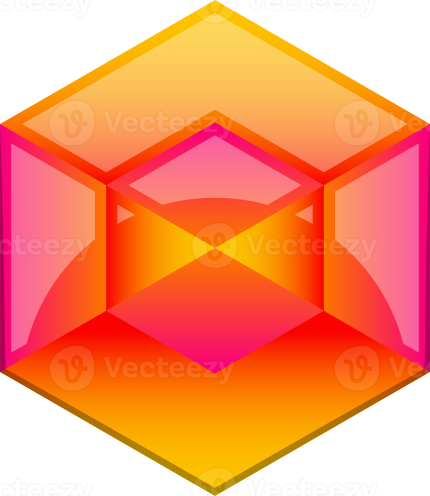 Abstract hexagon logo illustration in trendy and minimal style png