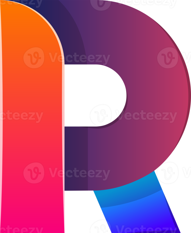 Abstract letter R logo illustration in trendy and minimal style png
