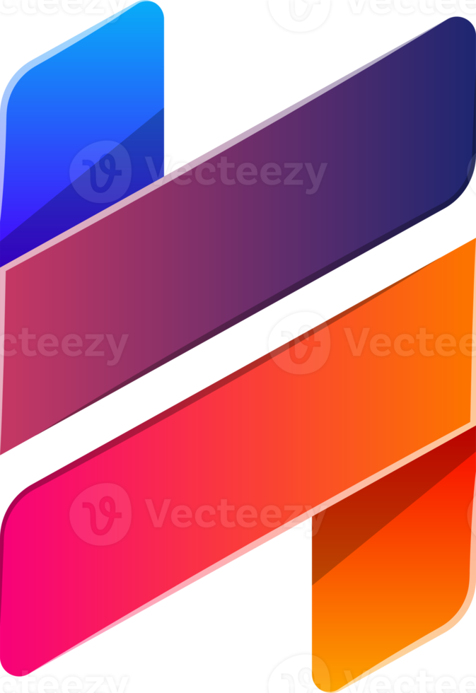 Abstract folding logo illustration in trendy and minimal style png