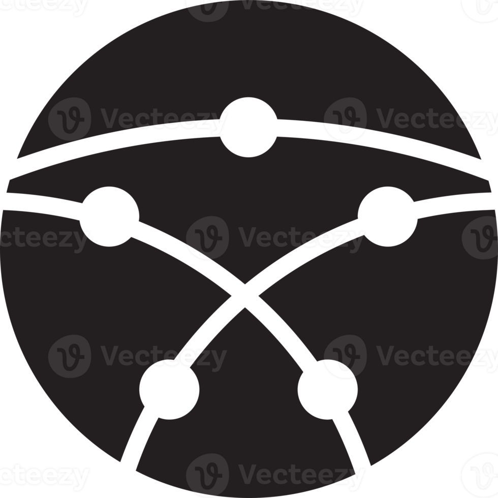 abstraktes kreislogo und leiterplattenillustration im trendigen und minimalistischen stil png