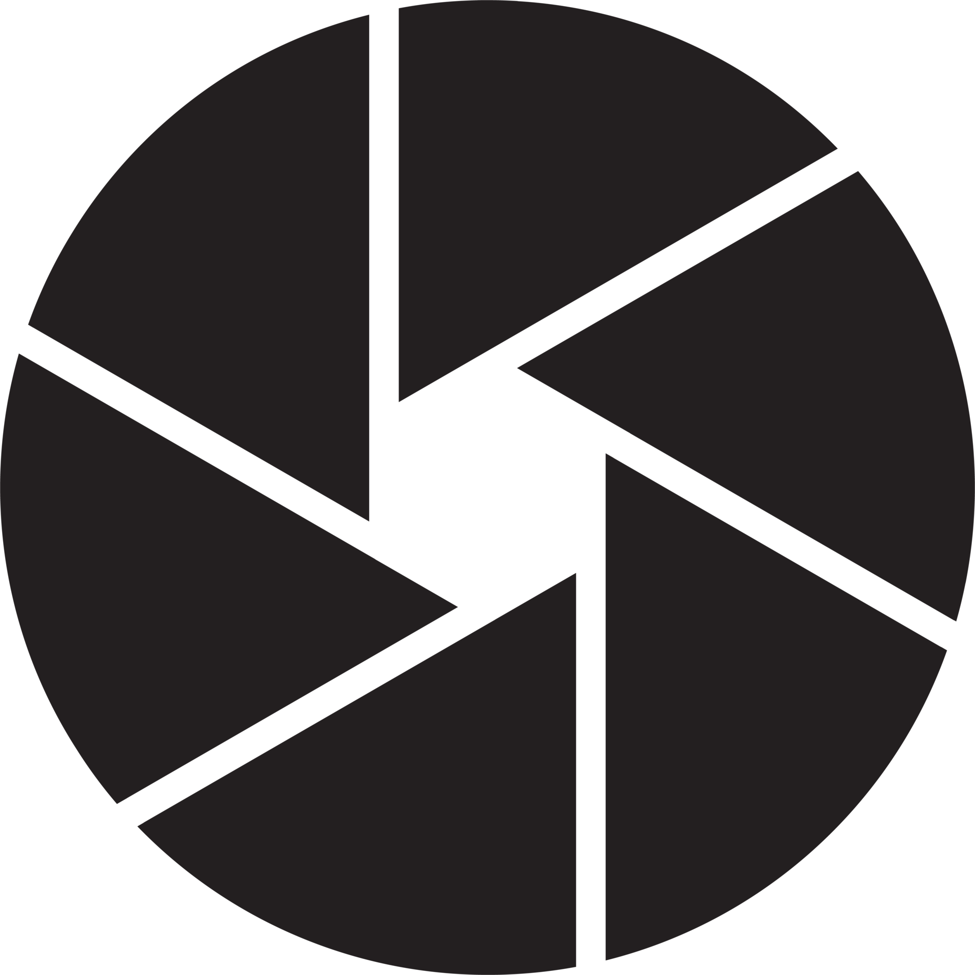 Abstract camera shutter logo illustration in trendy and minimal style