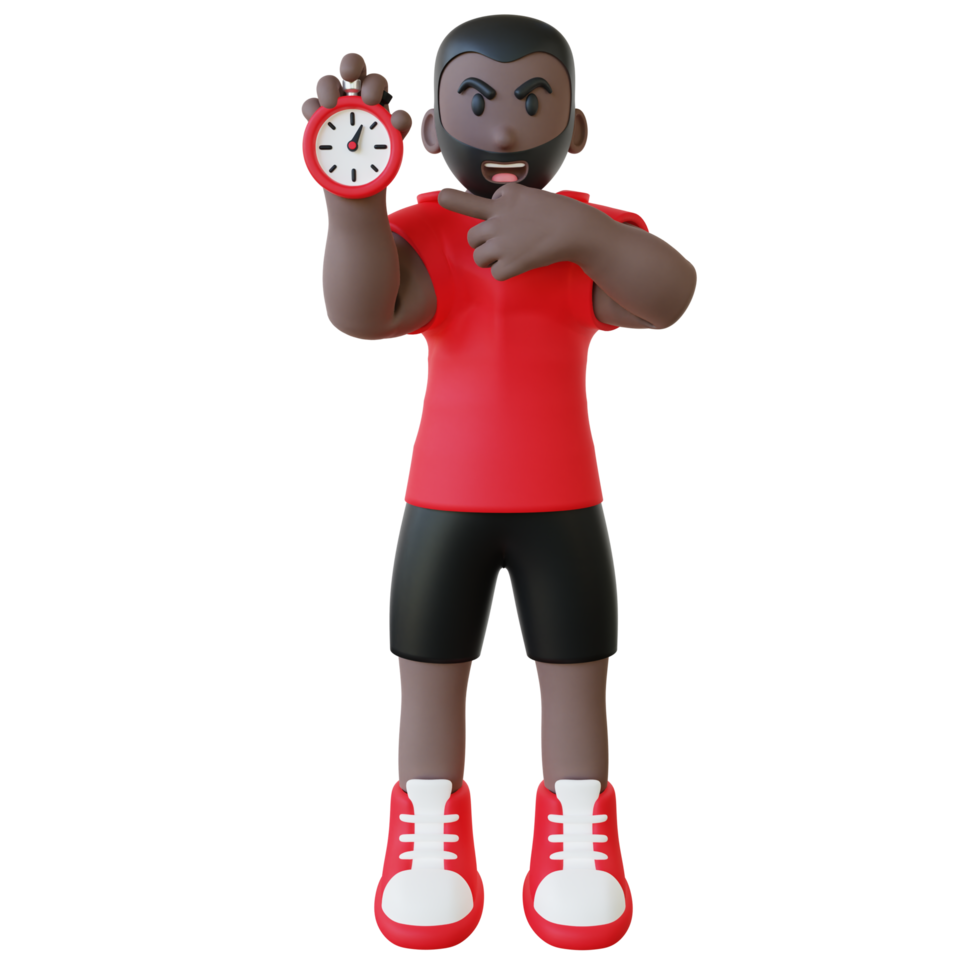 3d, athlète, tenue, chronomètre png