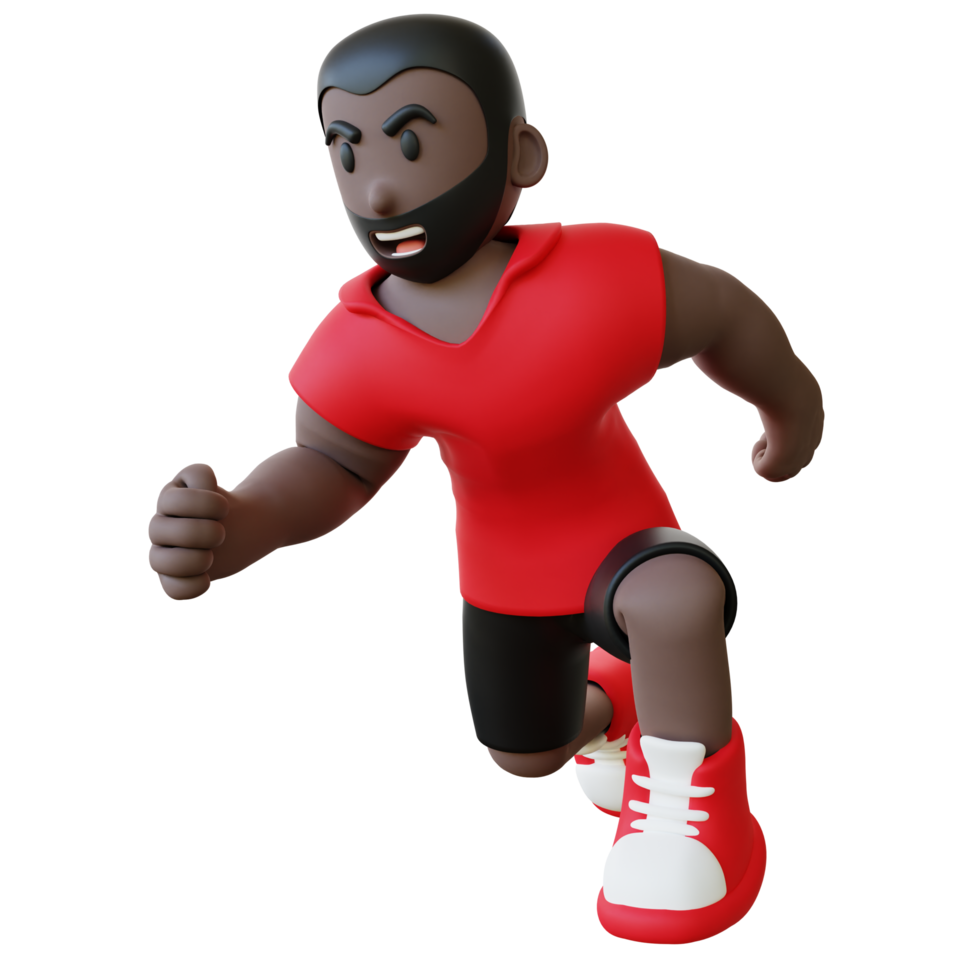 Ilustración 3d de un chico corriendo png