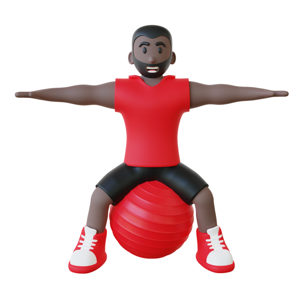 3d illustration of guy doing yoga pose png