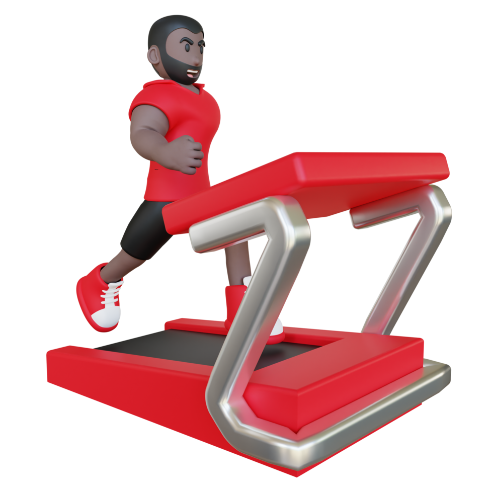 3d illustrazione di fitness tipo in esecuzione su routine png