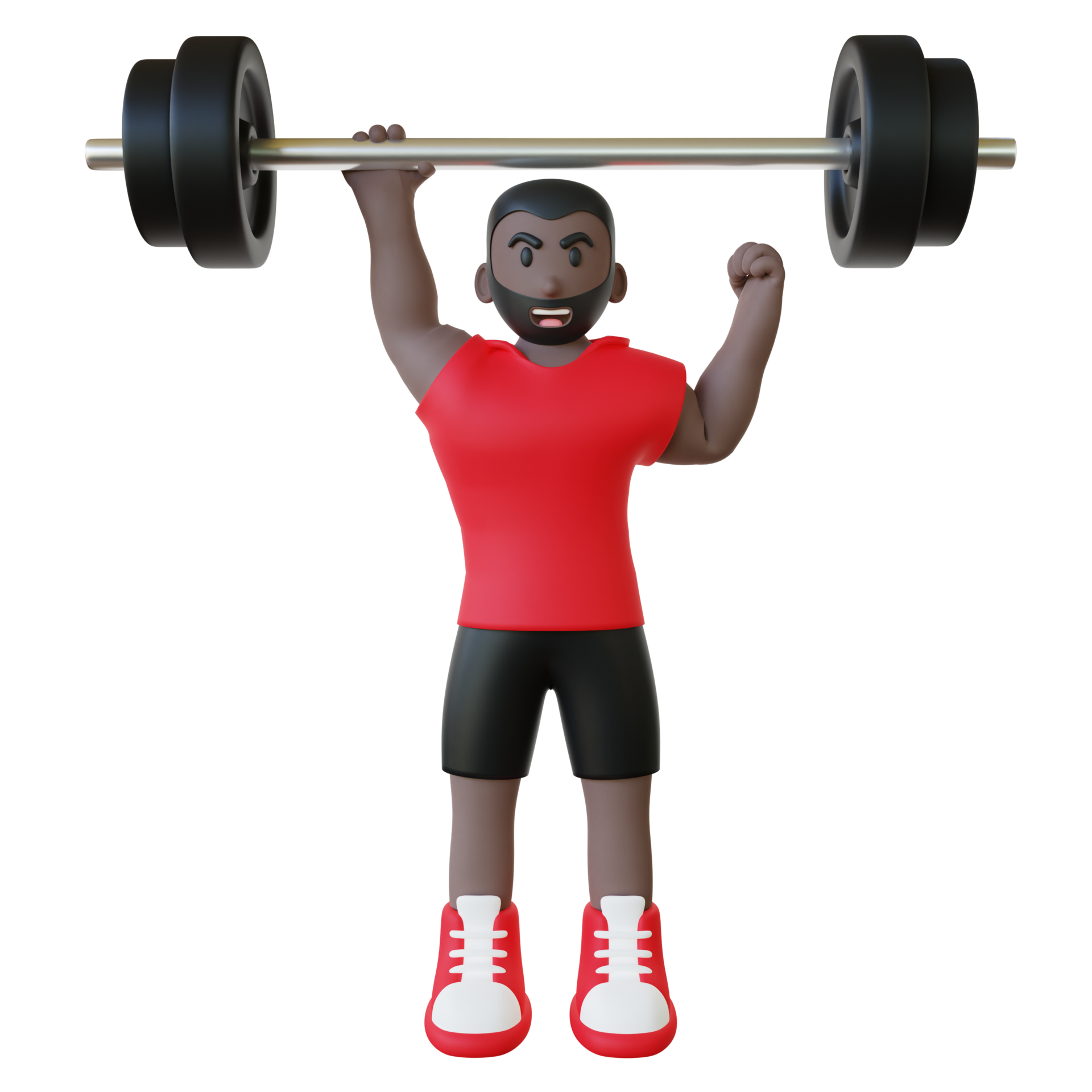 3d Illustration Of A Strong Guy Lifting Heavy Barbell With One Hand 3d-illustration-of-a-strong-guy-lifting-heavy-barbell-with-one-hand