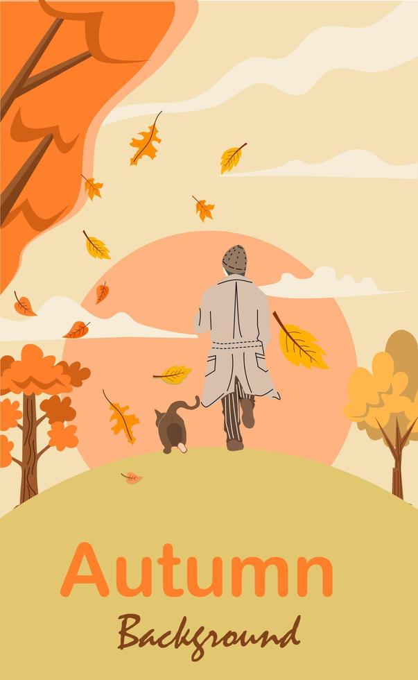 Autumn background flat design, for banners, posters, templates and others. vector