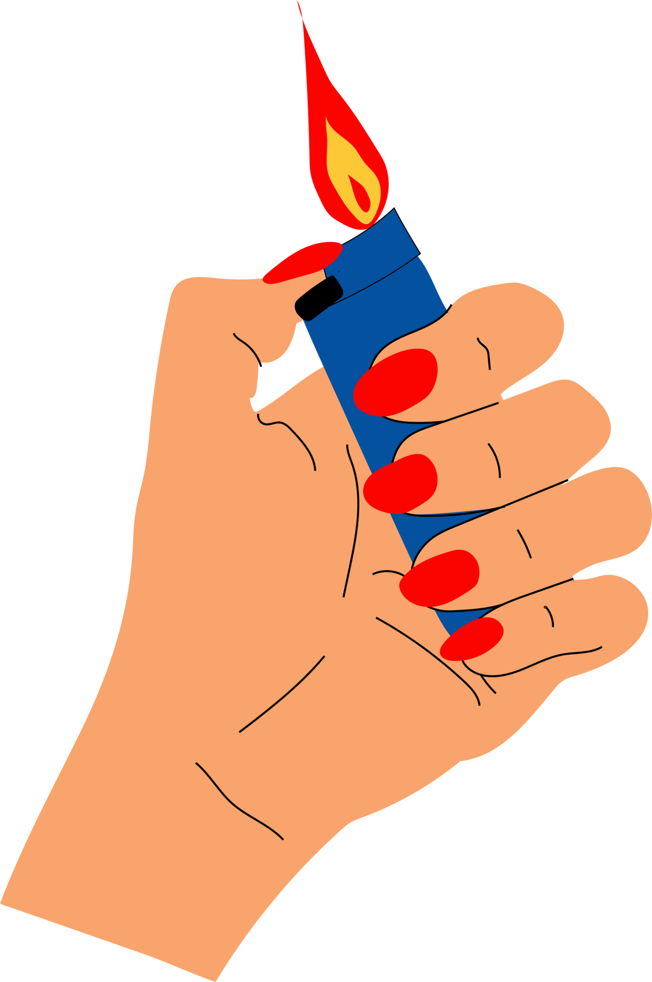 Hands holding a lighter . All elements are isolated 13760750 PNG
