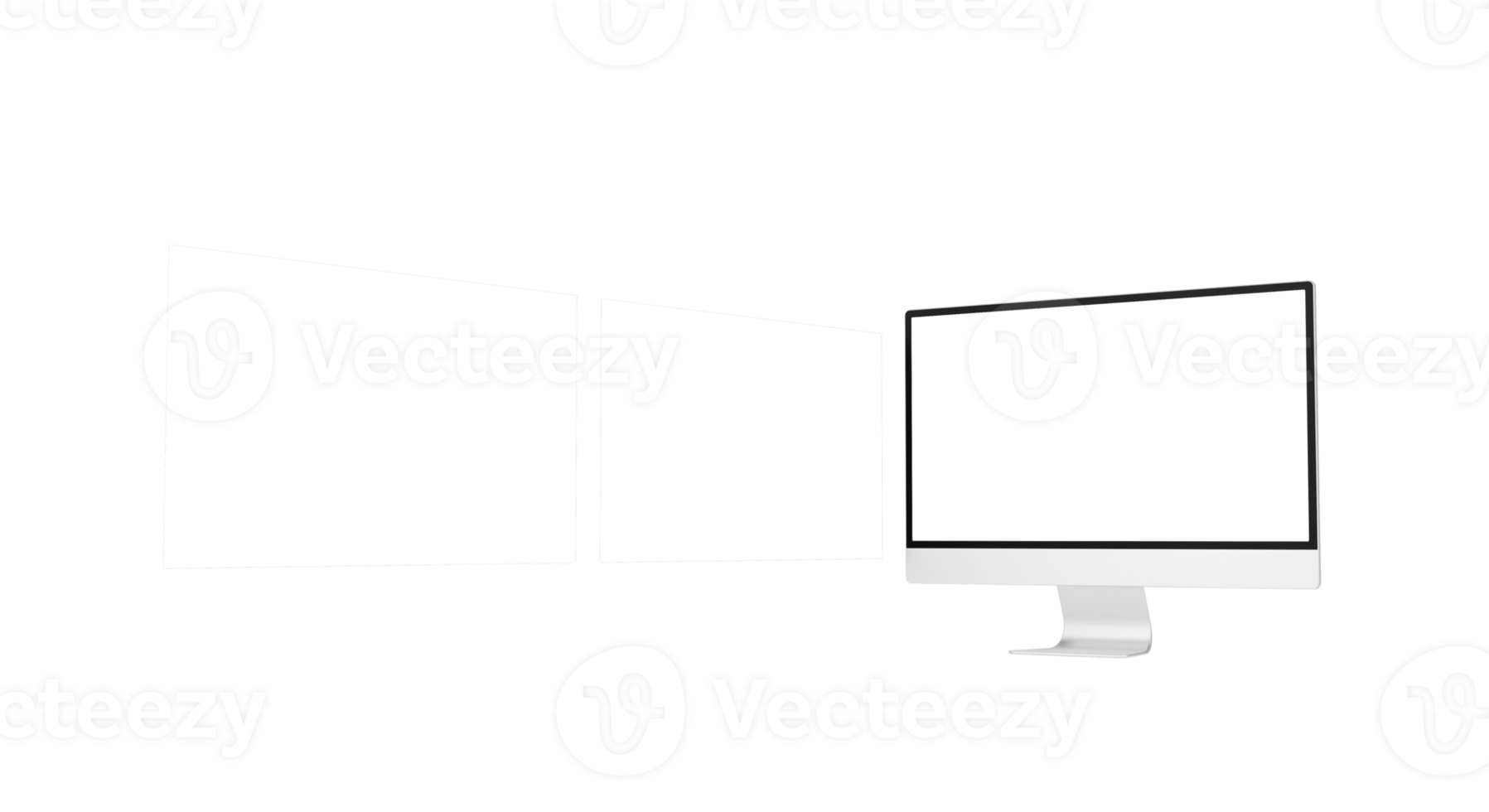 transparent skrivbordet övervaka skärm med webbsida presentation png