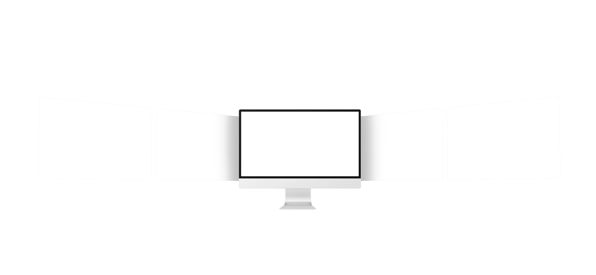 Transparent desktop monitor screen with webpage presentation png