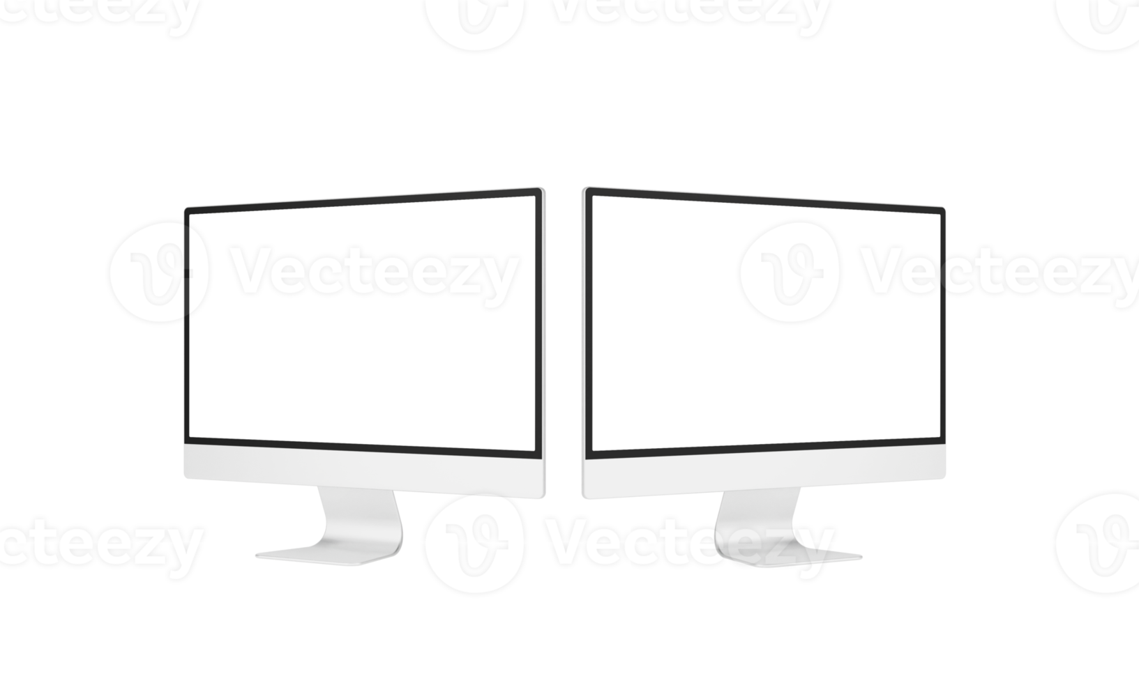 Desktop monitor screen with website presentation transparent mockup isolated png