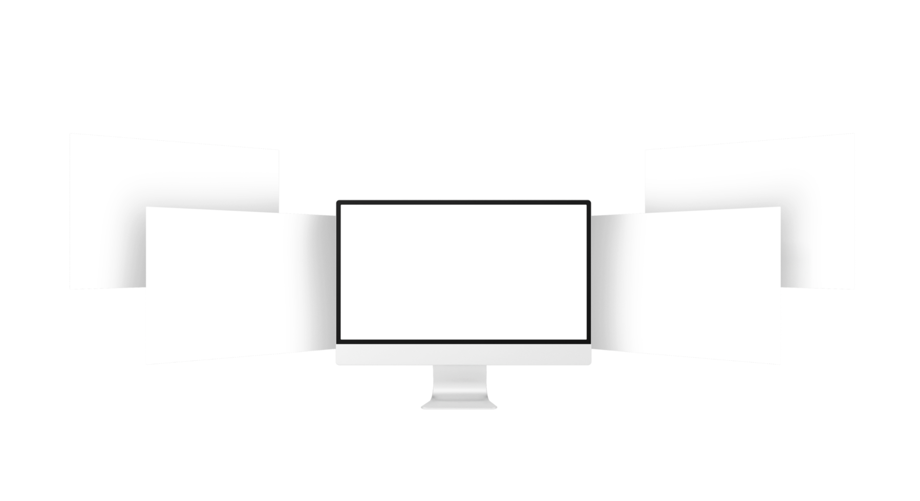 Desktop monitor screen with website presentation transparent mockup isolated png