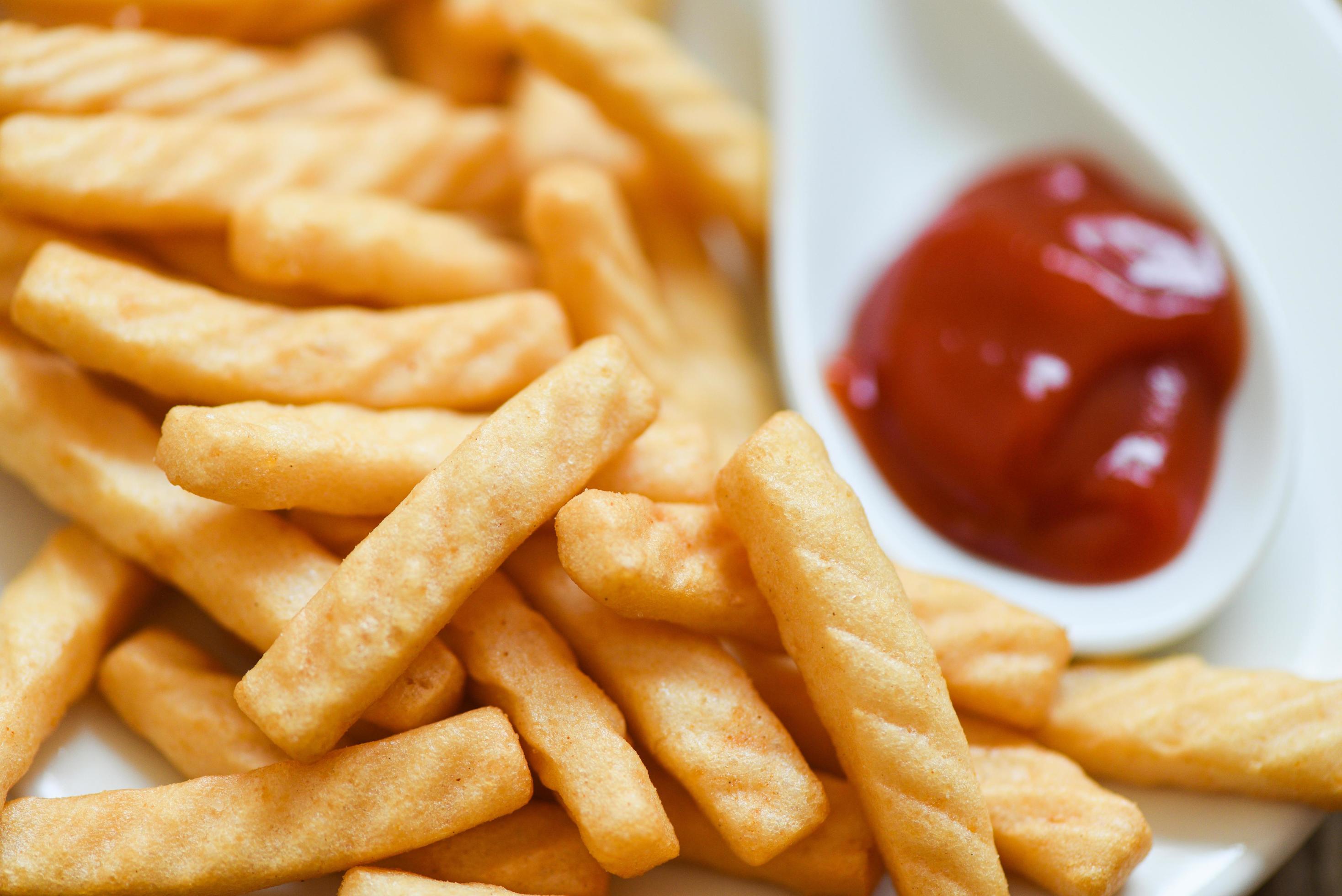 prawn crackers stick on plate and ketchup homemade crunchy prawn