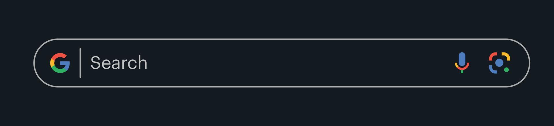 Google Search Bar, Google Search Box With Voice Search And Lens On Dark ...