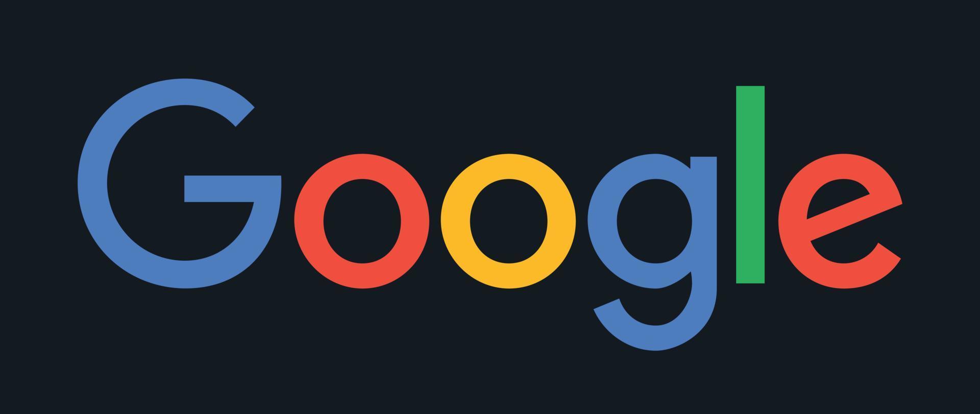 colorido logo de texto de google sobre fondo oscuro vector