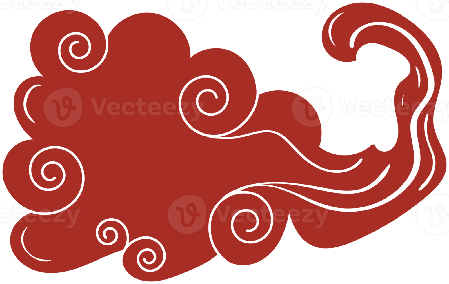 nuvem chinesa. elemento de design vermelho e branco curvo tradicional  13760961 PNG
