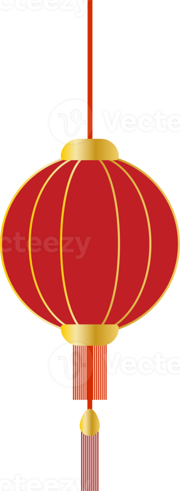 Traditional Chinese Red with Golden Gradient Festival Lantern png