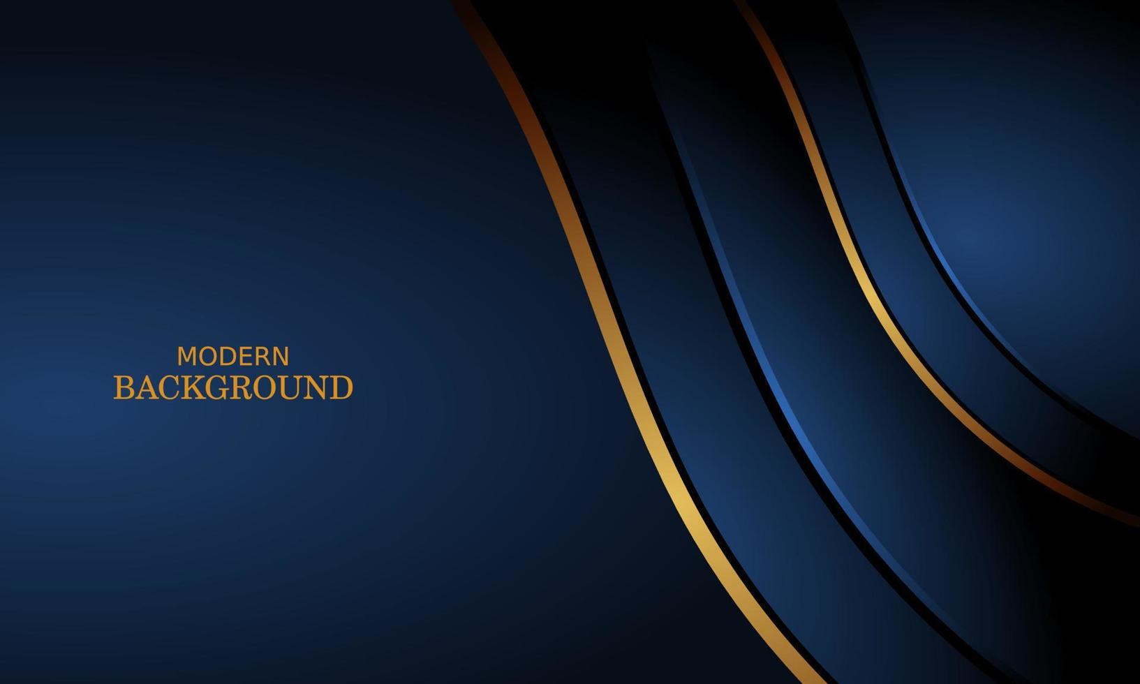 dark blue luxury premium background and gold line. vector