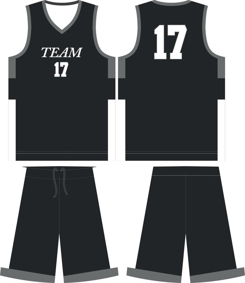 Basketball jersey shorts template for Royalty Free Vector