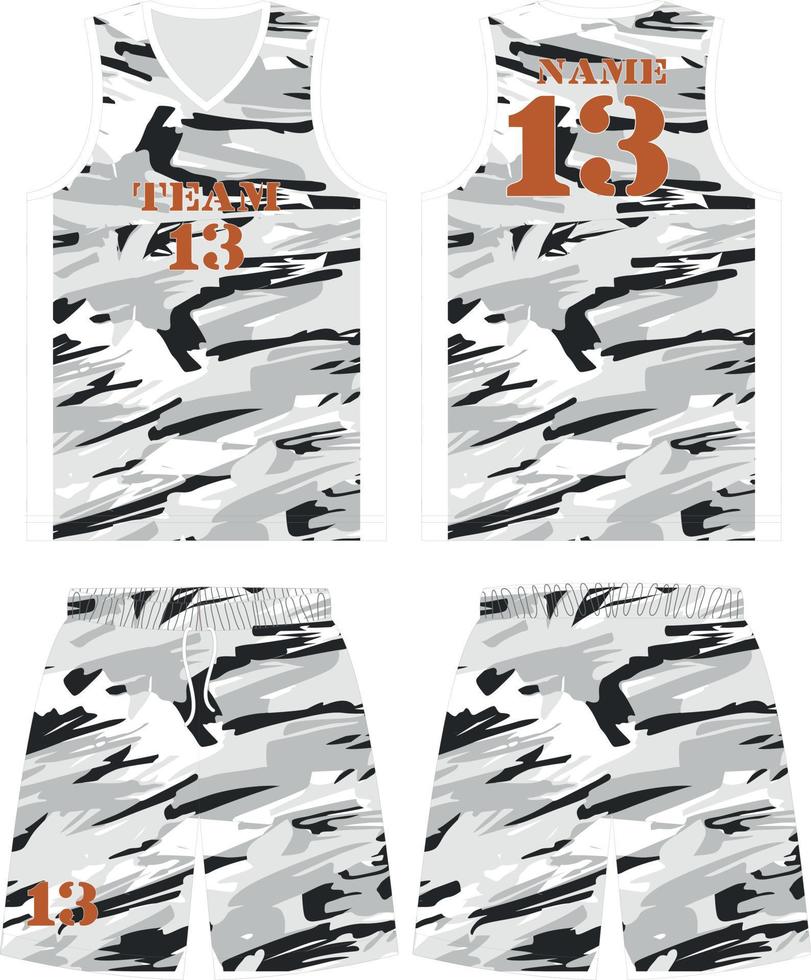 plantilla de diseño de uniforme de baloncesto. patrón abstracto fondo para baloncesto uniforme baloncesto sublimación bicicleta e-sport baloncesto fútbol tela patrón deporte fondo vector