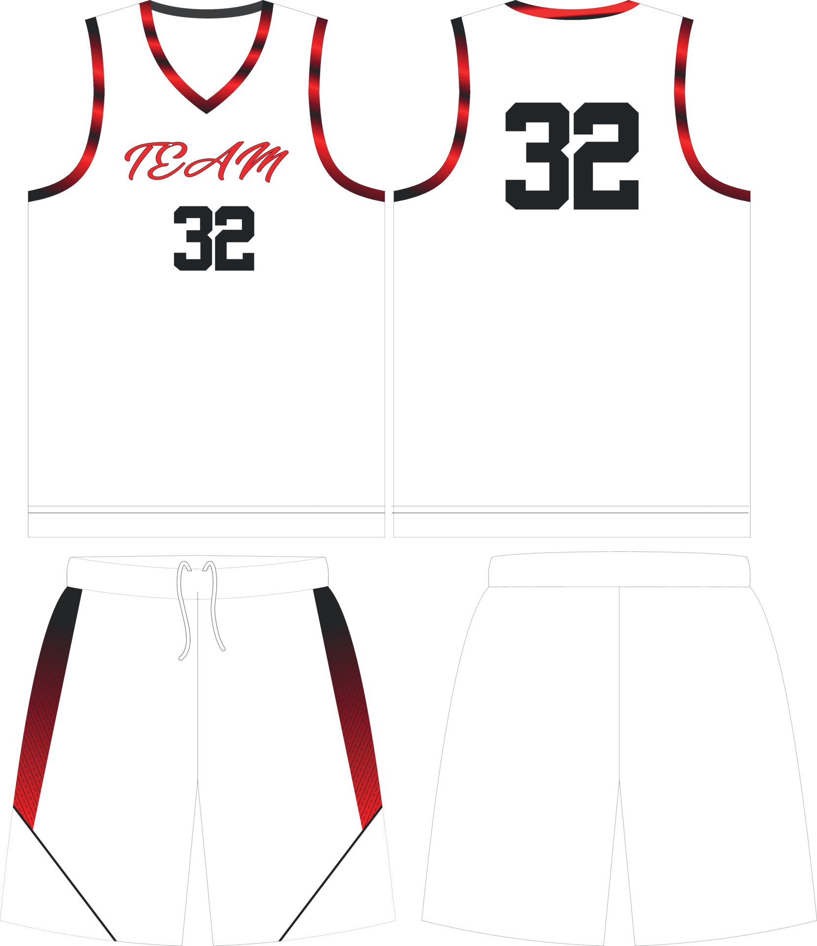 Basketball Jersey Pattern Design Template. Red Abstract Background