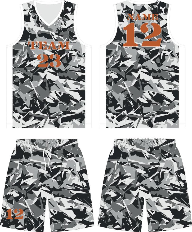 plantilla de diseño de uniforme de baloncesto. patrón abstracto fondo para baloncesto uniforme baloncesto sublimación bicicleta e-sport baloncesto fútbol tela patrón deporte fondo vector