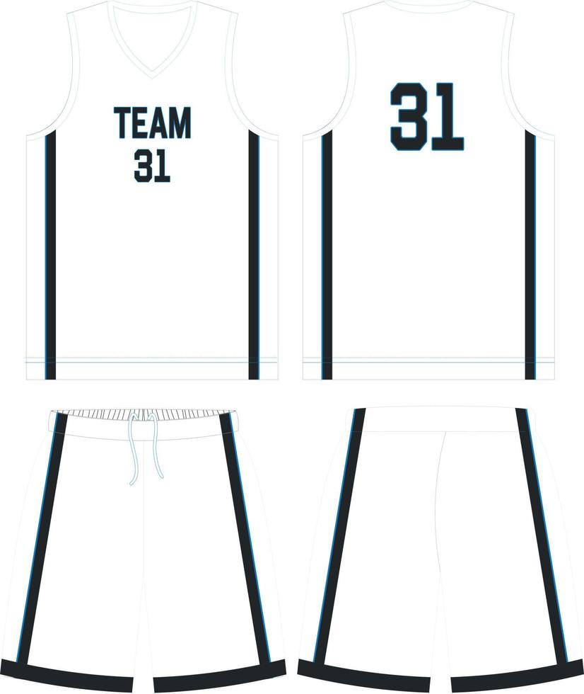 Blank Basketball Jersey Template Vector Art Icons and Graphics for