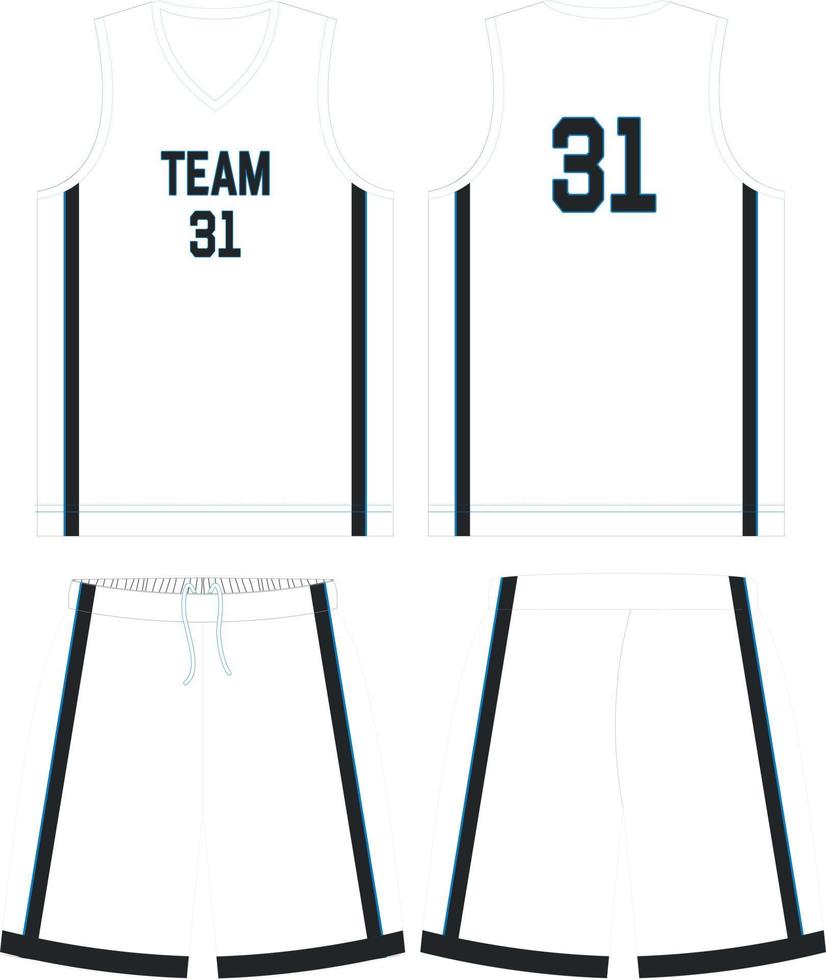 vector editable blank basketball jersey template