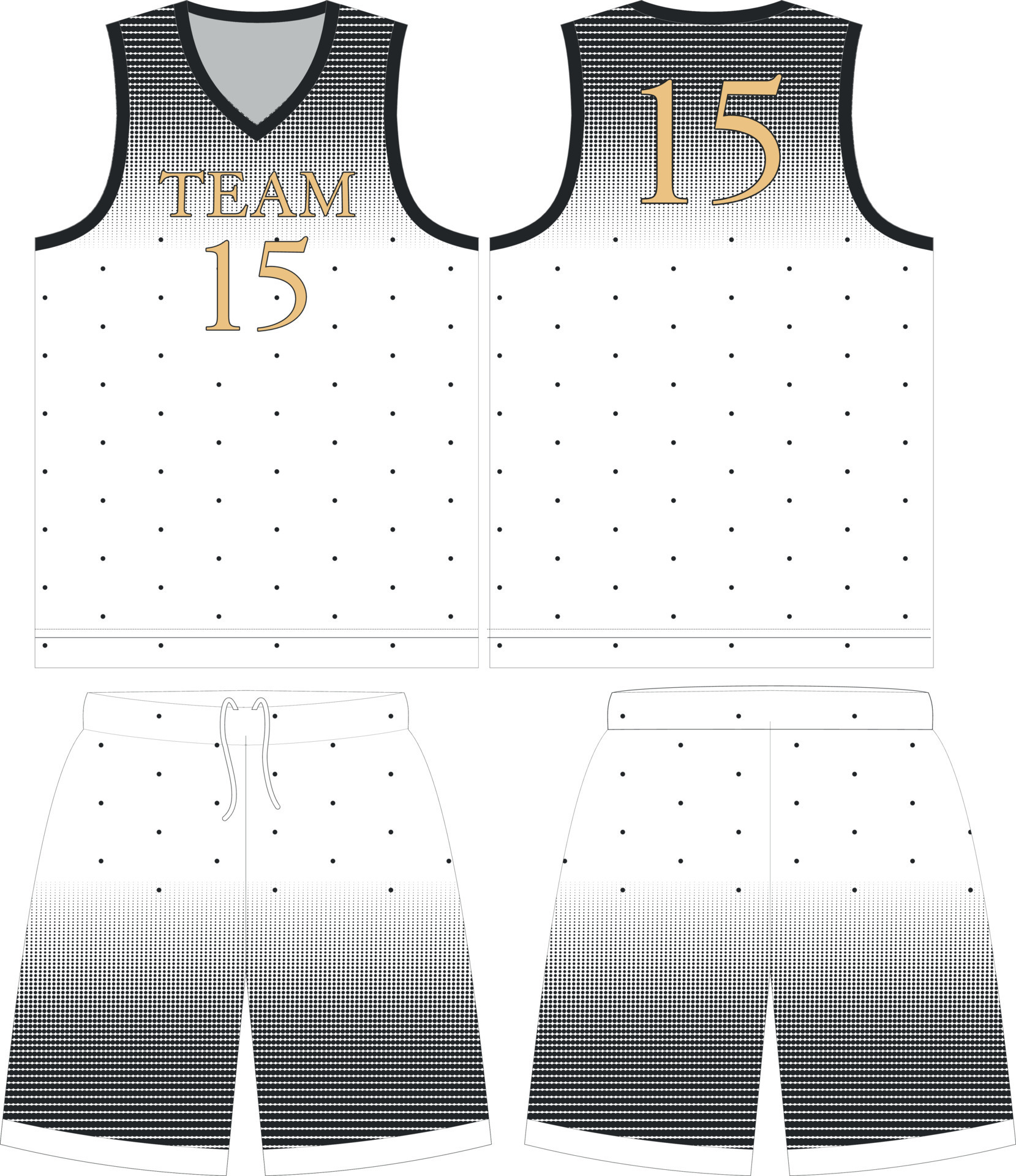 Basketball Jersey Pattern Design Template. Gold Abstract