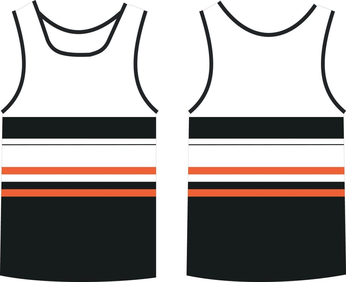 Sleeveless Tank Top Basketball jersey vest design t-shirt template, sports jersey concept with front and back view for Men and women. Basketball,Volleyball jersey,tennis,tank top and badminton uniform vector