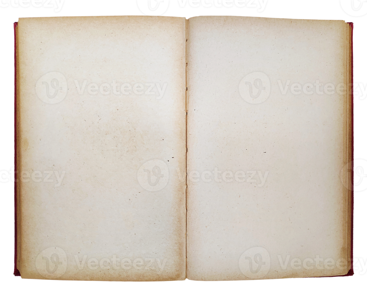 Old open book with copy space isolated on a transparent background png