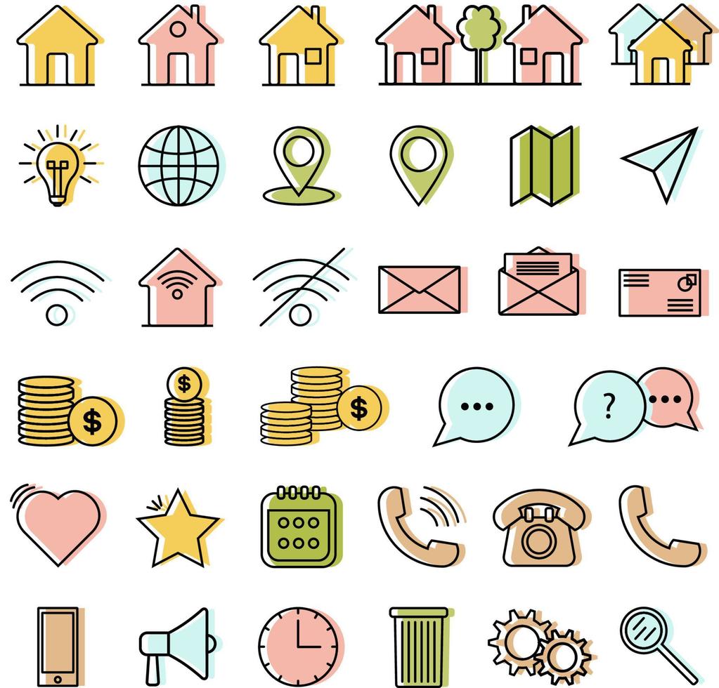 colored icons graphic vector