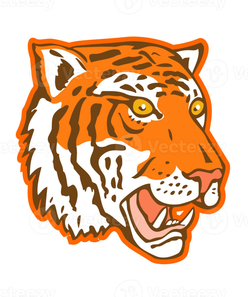 tigre testa di fronte lato Visualizza png