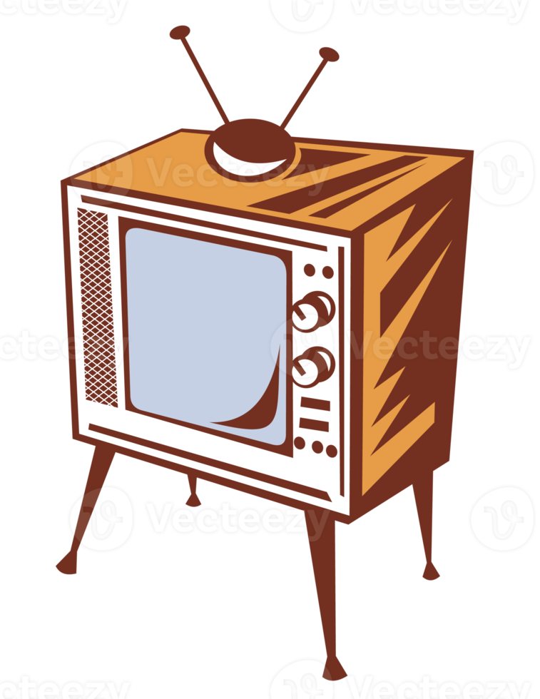 téléviseur de style rétro png