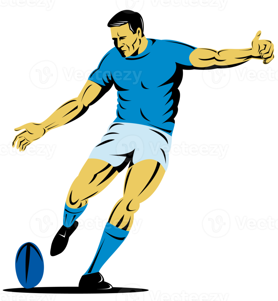 jugador de rugby pateando la pelota png