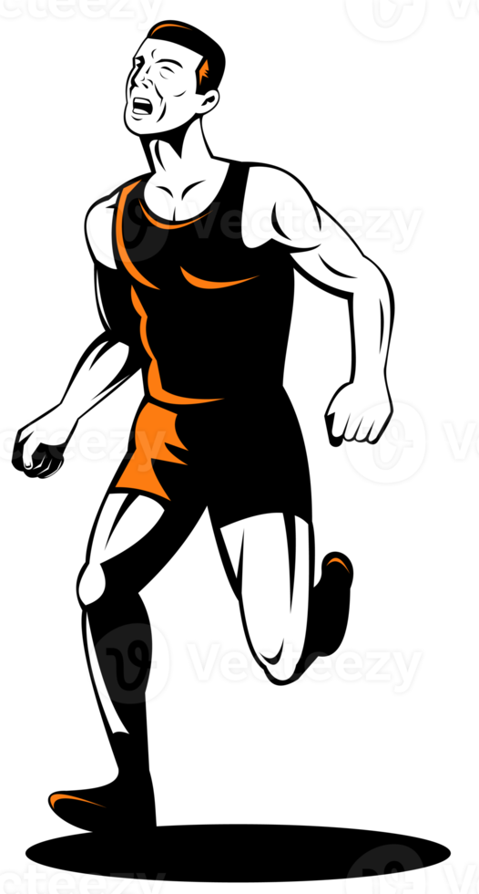 Marathon Runner Running Retro png