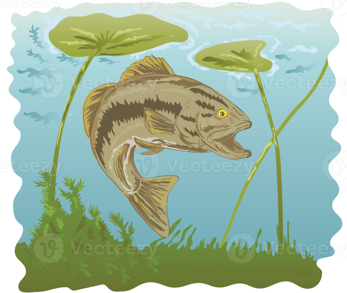 largemouth bass jumping png