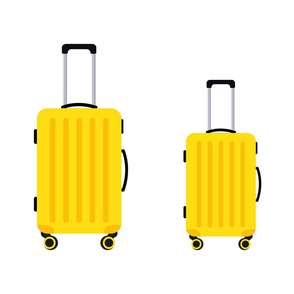 Set of two suitcases. Family suitcases. Bon voyage. Luggage bags, suitcases, luggage, travel bags. Vacation. Vector illustration.