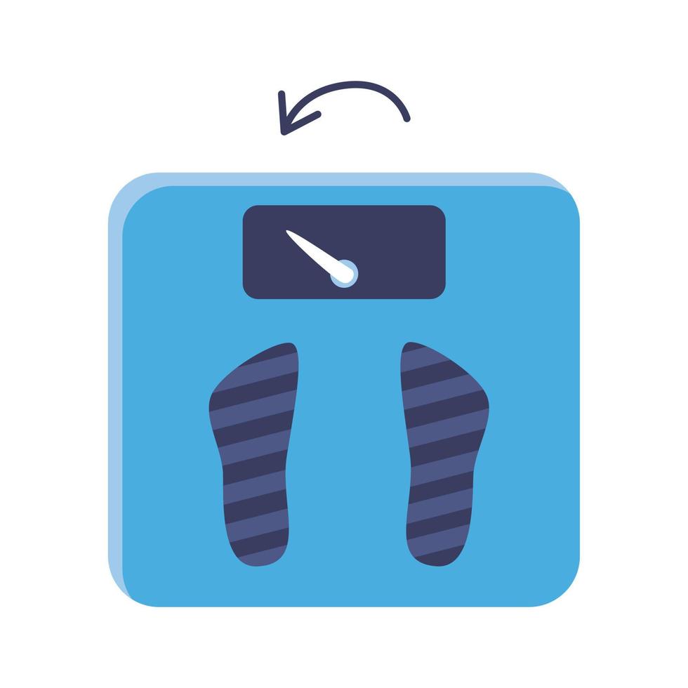 Flat floor scale isolated on a white background. Vector illustration of weight measure equipment.