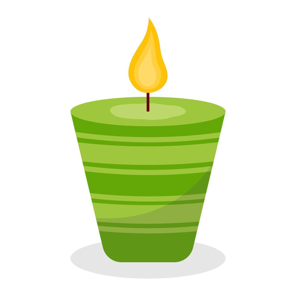 A candle to decorate a romantic evening. Vector illustration.