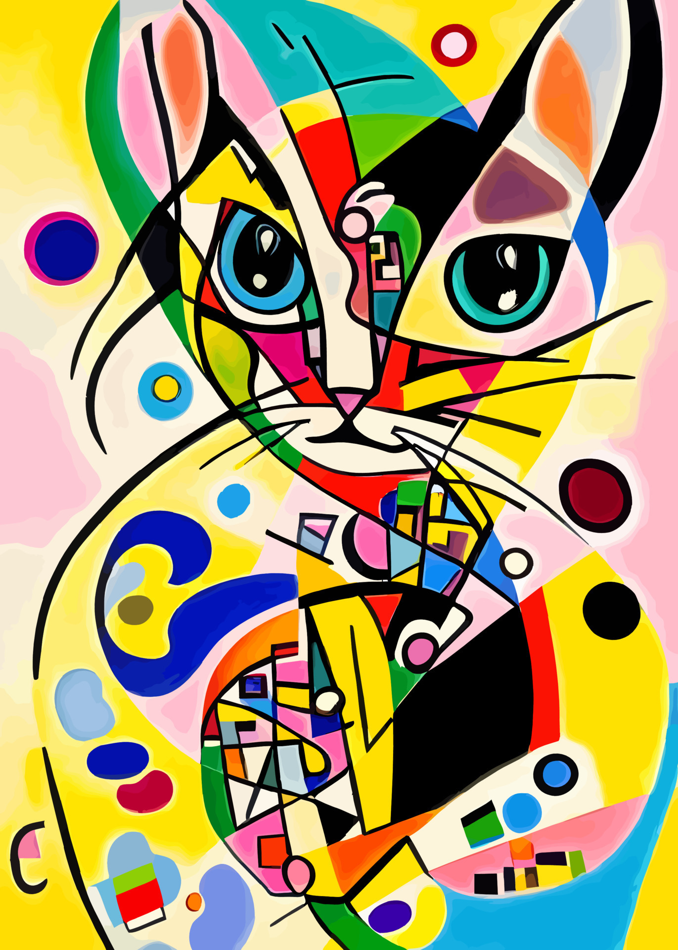 Colorful Abstract Cat Portrait 13761632 Vector Art at Vecteezy