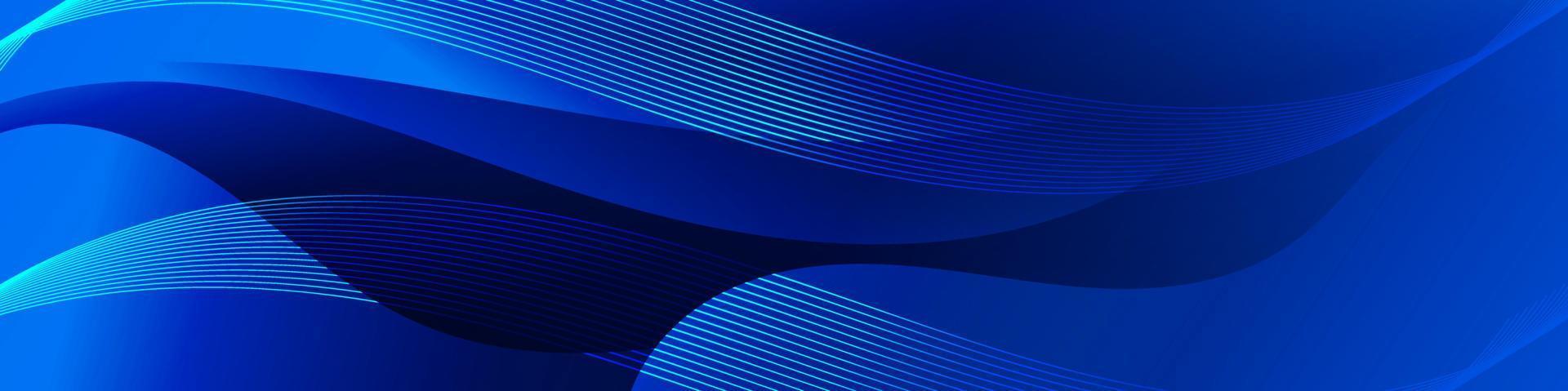 plantilla de banner de onda de fluido azul abstracto vector