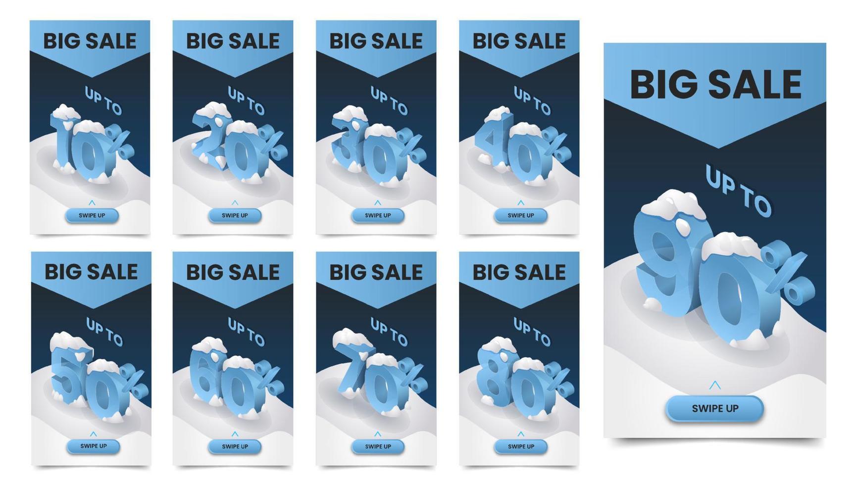 Winter Big Sale Social Media Story Template vector