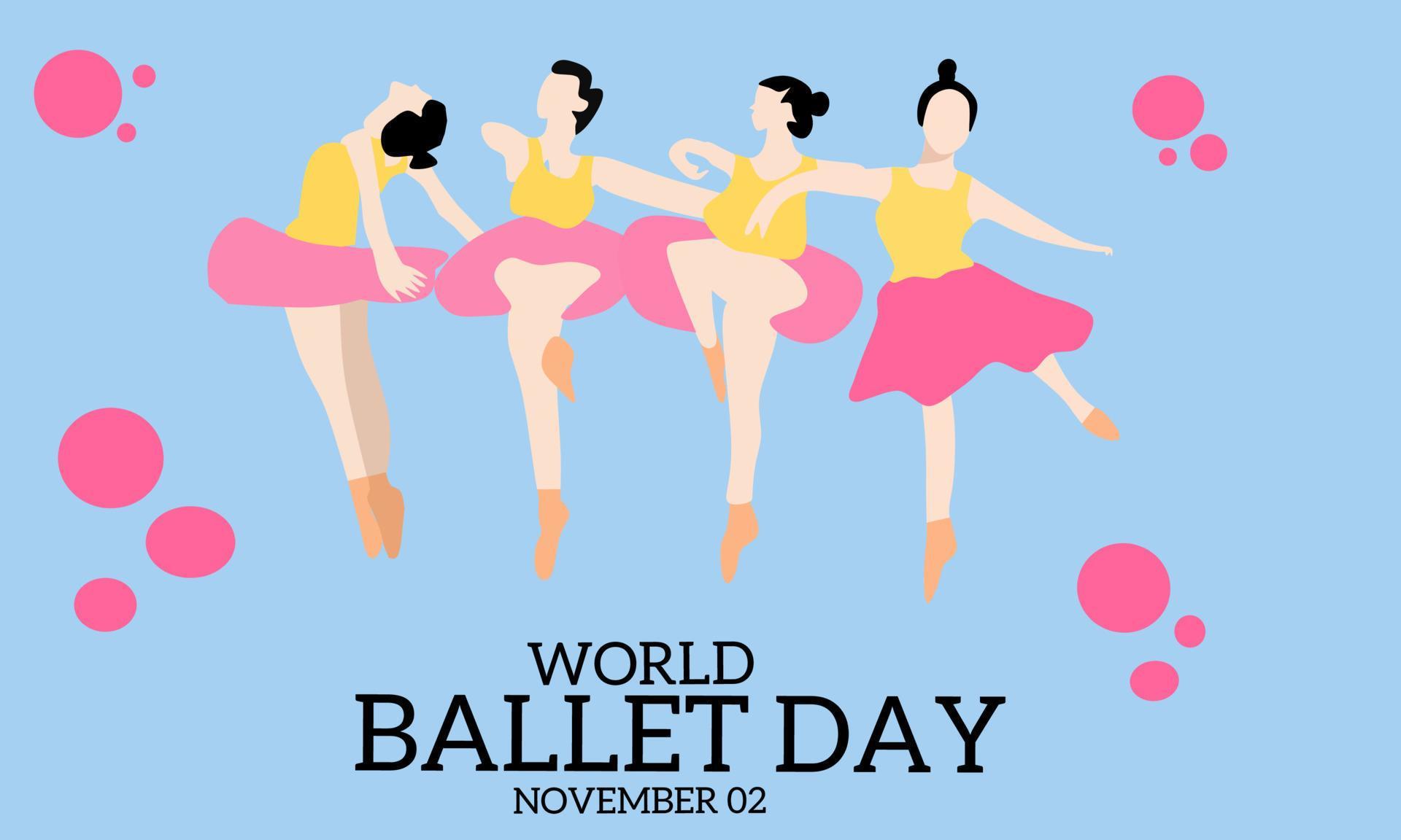 Vector graphic of world ballet day for world ballet day celebration. flat design. Line art