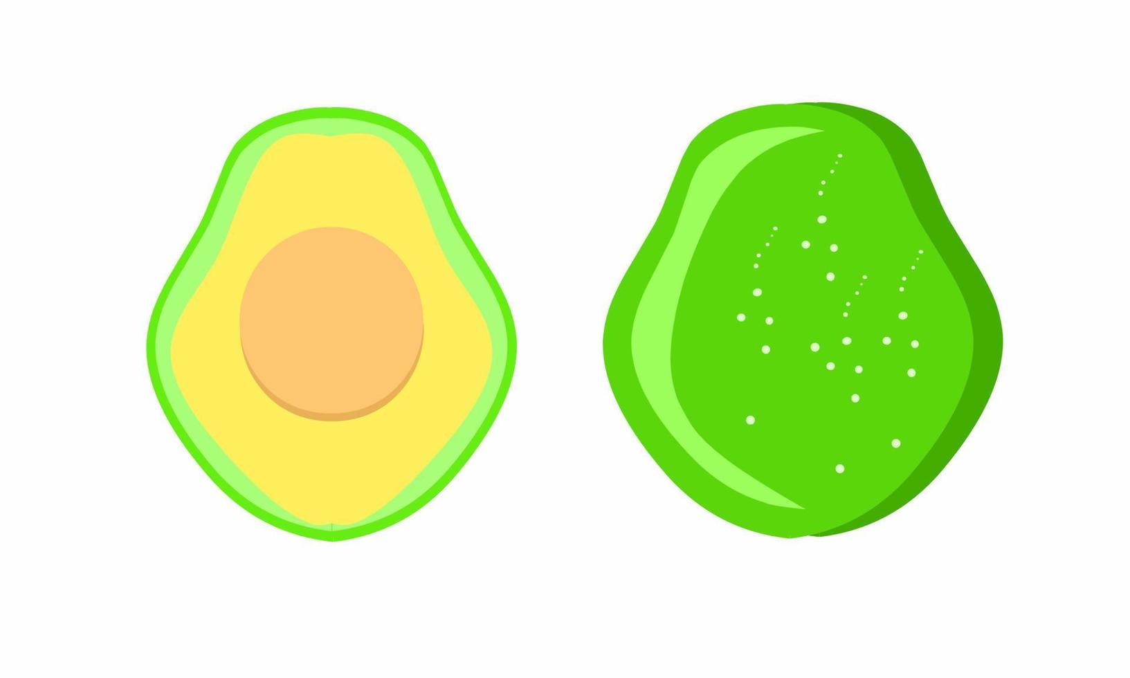 ilustración vectorial, fruta de aguacate, aislada en un fondo blanco, adecuada para etiquetas de productos de envasado de vitaminas, que son buenos para el cuerpo. vector