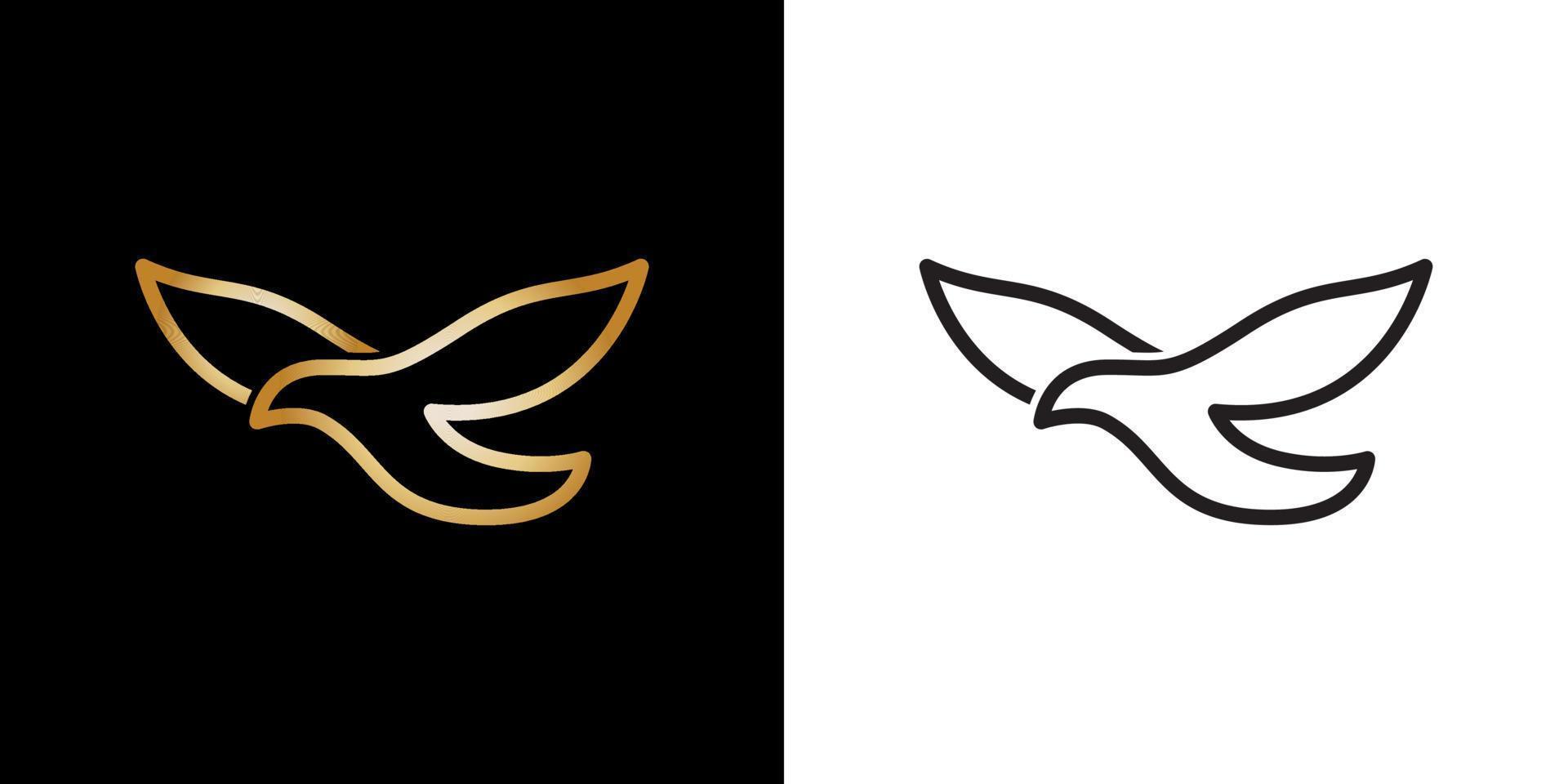 monoline simple bird logo design. Vector art illustration