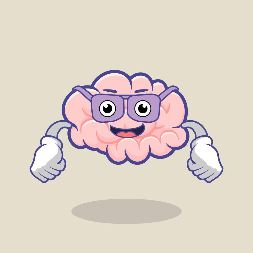 Brain Mascot Vector Art illustration